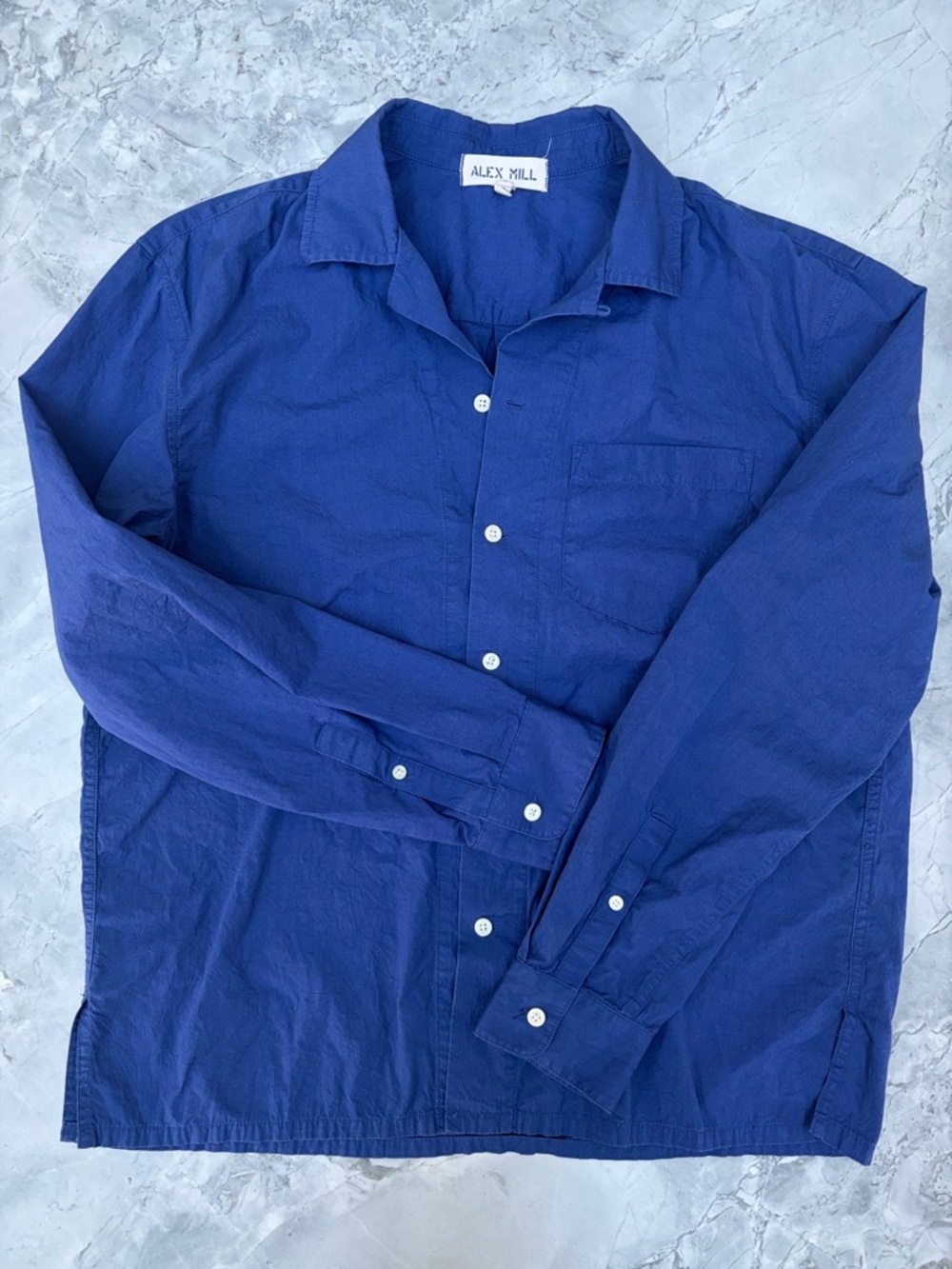 Alex Mill Deep Blue Long-Sleeve Button Shirt